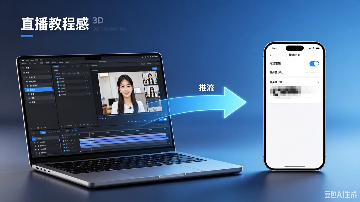 OBS Studio 推流到 Instagram 的设置界面 OBS 推流设置界面